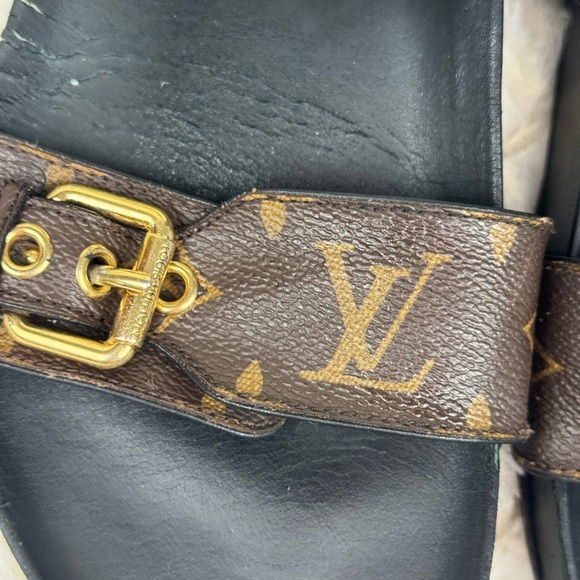 Louis Vuitton Monogram Brown and Gold Slides Size 8 - Picture 5 of 11